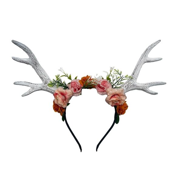 Accessories - 1479 Deer Antler Headband Reindeer Horns Rose Flower Crown Headpiece